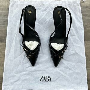 Zara buckle slingback heels